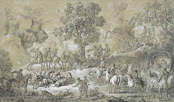 Hallali du cerf - 1728 - © Joconde - RMN - R.G. Ojeda - Chantilly - Musée Condé